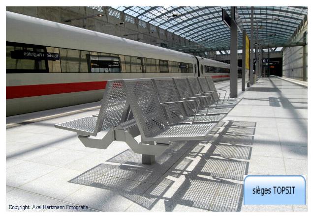 groupe de si�ges d'attente des trains pour les voyageurs visible dans les gares 